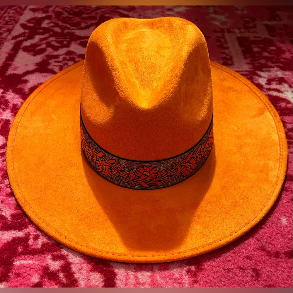 Hats N Roses Audrey Fedora in Pumpkin size Sm/M
